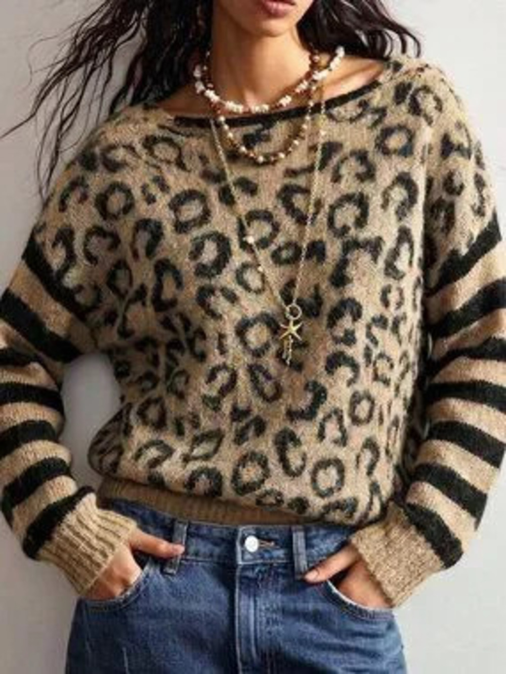 ZARA Multicolor Casual Women's V-Neck Sweater Set